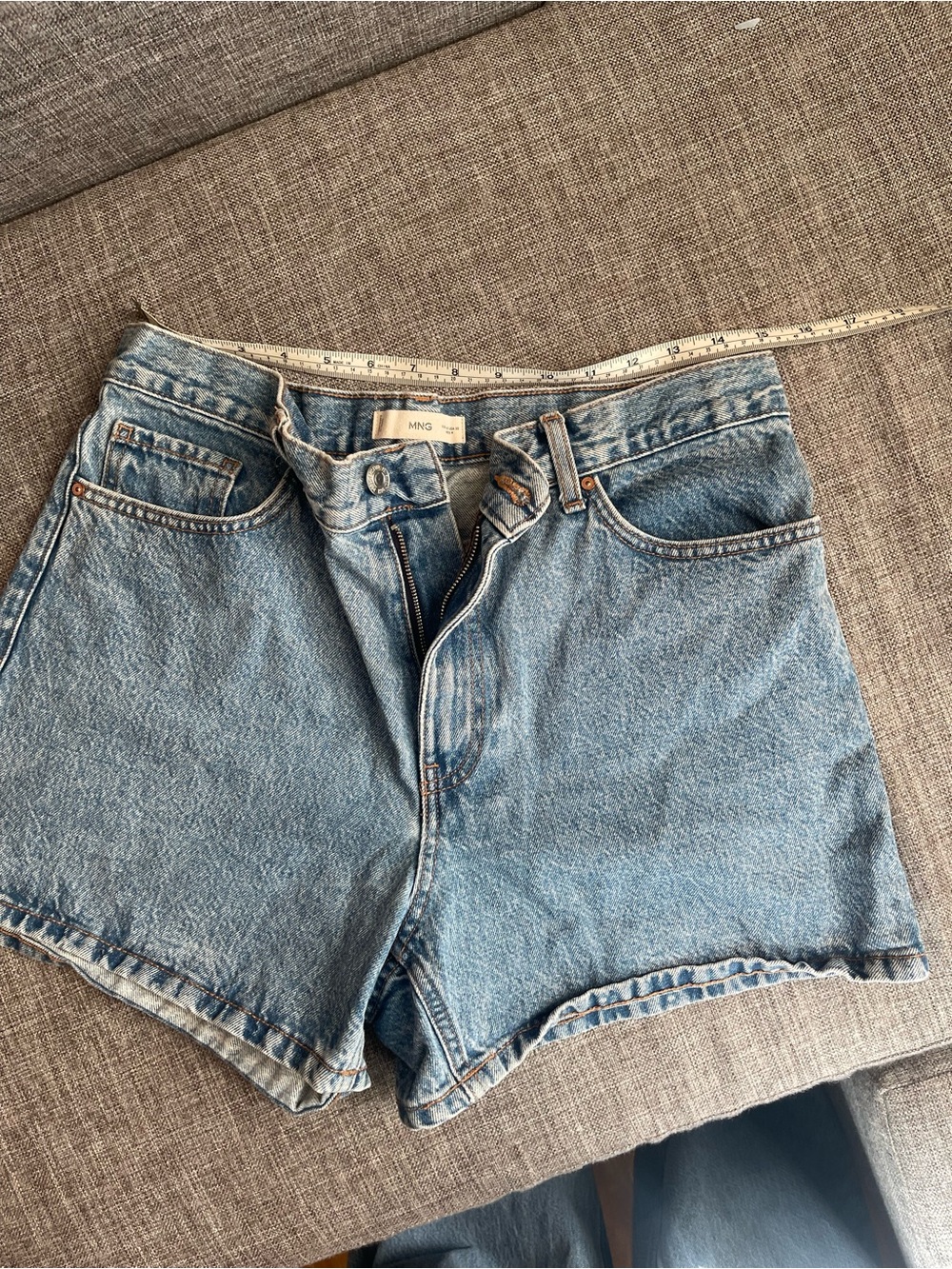 Mango Light Blue High-Waist Denim Shorts - Picture 5 of 5
